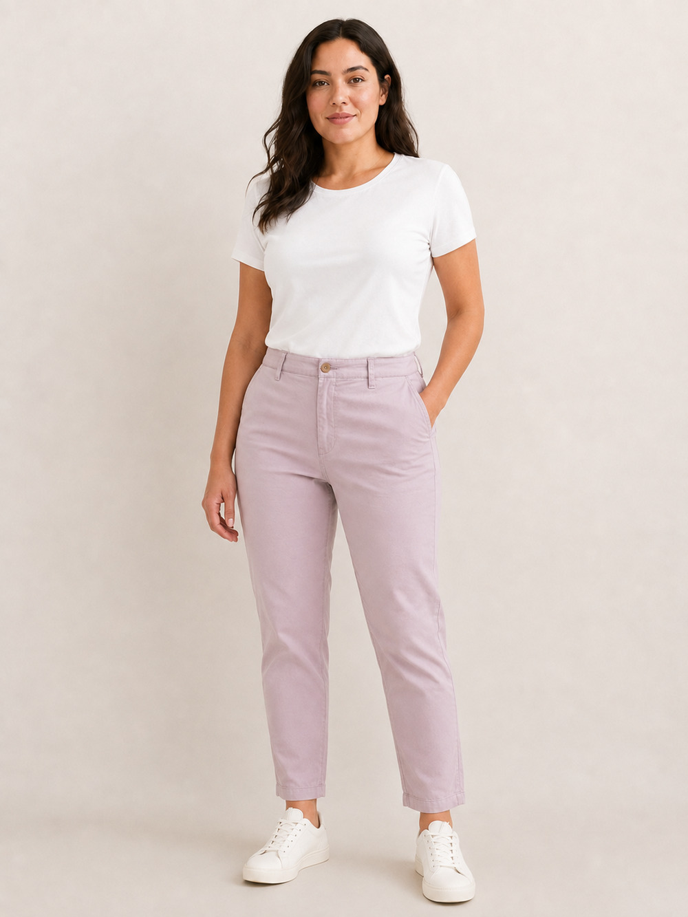 Gap Womens Pants Pink Size 14 Girlfriend Khaki Mid Rise Stretch Cotton Blend